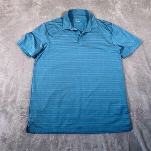 Zella Men's Striped Polo Shirt‎ Blue Short Sleeve Size S Casual